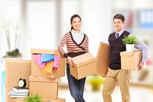Professional movers ensuring secure transport during an Elephant and Castle removal