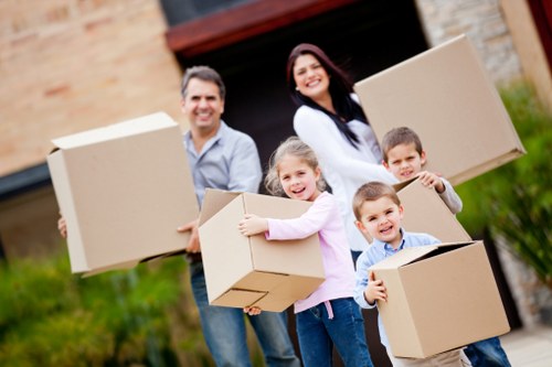 Moving van and secured household goods during transport