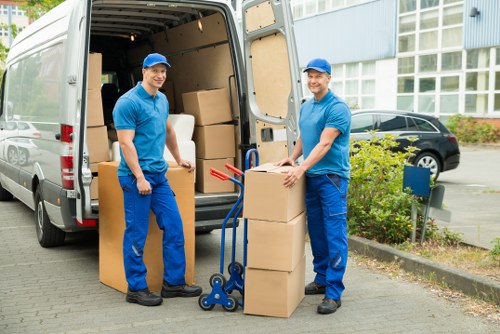 Team handling sofa and wardrobe pick-up in a local Southwark property