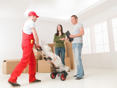 Packed moving boxes prepared for a local home removal